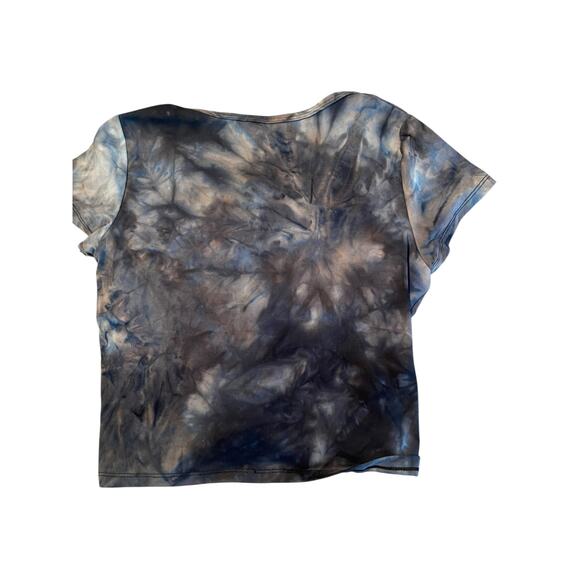 New Fashion Girls Gray Tie Dye Short Sleeve Crop Top Youth Size Large/XL - Picture 6 of 6